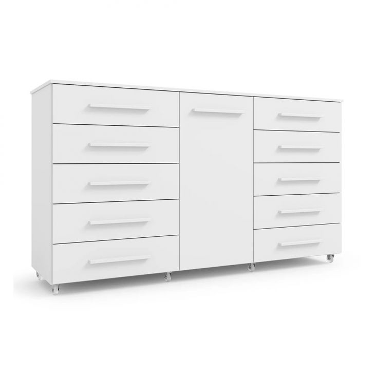 Cômoda Imperial 1 Porta 10 Gavetas Branca