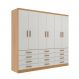 Guarda-Roupa Casal New Monaco 6 Portas 12 Gavetas Branco e Cinamomo