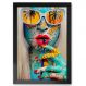 Quadro Decorativo Mulher Loira Azul Pop Art-24x34Cm