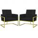 2 Poltronas com Base de Ferro Dourada Reforçada para Recepção MOBLAN decor