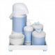 Kit Higiene Espelho Completo Porcelanas, Garrafa e Capa Passarinho Azul Quarto Bebê Menino
