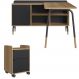 Conjunto Escritório Mesa L Gaveteiro 28002X998X996 Hanover Nero Artesano