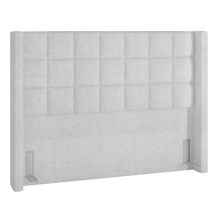 Cabeceira Cama Box King 195cm Pisa P02 Bouclé Branco - Mpozenato