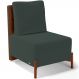 Poltrona Decorativa Sala de Estar Living Pés Madeira Hungria L02 Couríssimo Marrom Suede Verde Musgo - Lyam