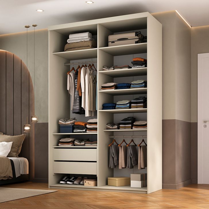 Guarda-roupa Closet Mountier 2 Gavetas Bege