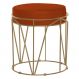 Puff Decorativo Sala de Estar Base Gold Chloe Suede Telha G41 - Gran Belo