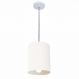 Pendente Cilíndrico Md-4200 Cúpula em Tecido 14x15cm Branco - Bivolt
