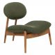 Poltrona Decorativa Yves Base Madeira Castanho Linho Verde - Nexta Casa