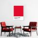 Quadro Color Card Crimson Red 100x70 Caixa Branco