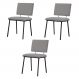 Kit 3 Cadeiras Decorativas Sala de Jantar Fennel Linho Cinza G17 - Gran Belo