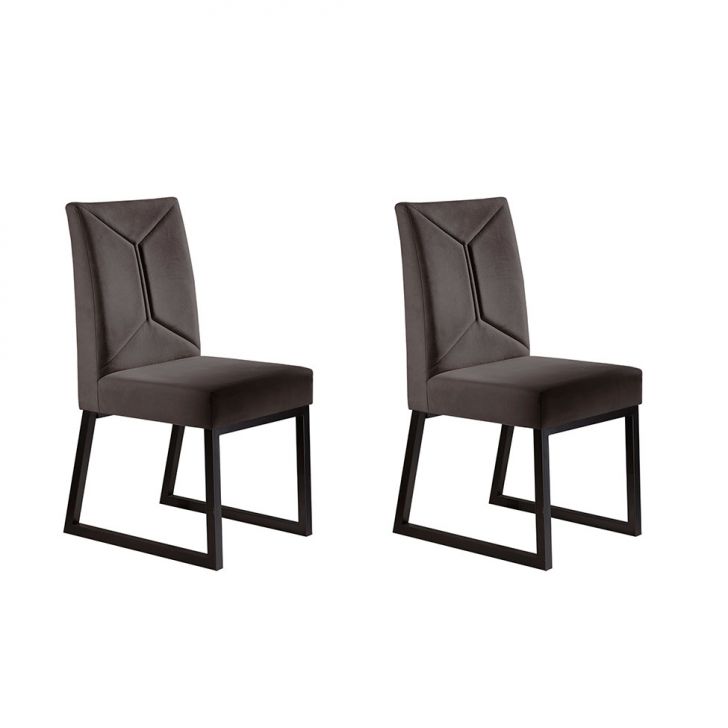 Conjunto Com 2 Cadeiras Itália V Marrom 98 Cm