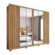 Guarda-Roupa Casal Ripado com 4 Espelhos Apollo 6 Portas 4 Gavetas Buriti e Fendi