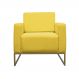 Poltrona Decorativa Leticia Slim Com Base de Metal Suede Amarelo - DS Estofados