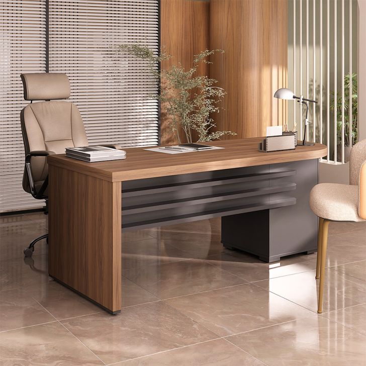 Mesa de Escritório Celestine 4 GV Nogal e Preta