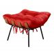 Puff Costela Base Fixa - Suede Vermelho
