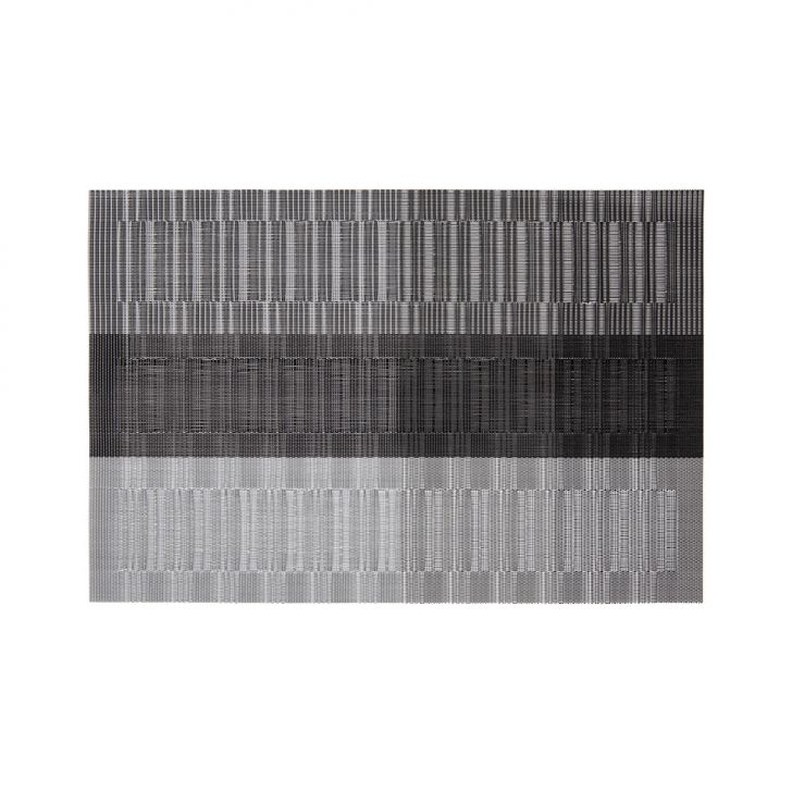 Jogo Americano Retangular Loom Listras Grafite