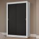 Guarda-Roupa Solteiro 2 Portas de Correr Branco/Preto Milano Madesa