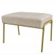 Puff Decorativo Ariel Ferro Base Gold Veludo Bege - Montanaris Decor