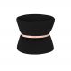 Puff Decorativo Sala de Estar 45cm Dhaka Veludo Preto G15 - Gran Belo
