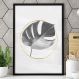 Quadro Decorativo Minimalista Folha e Circulo Dourado-24x34Cm