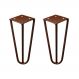 Kit 2 Pés de Metal 15 CM Hairpin Legs Mesas de Centro Puffs Bronze G41
