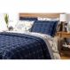 Cobre Leito Queen 200 fios Porcelana Azul Marinho Casaborda 3 peças