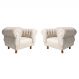 Kit 2 poltronas Chesterfield Capitonê Elisabeth Suede Nude Decoração, Recepção, Salas de Tv e Estar