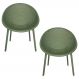 Kit 2 Poltronas Área Externa de PP Marina com Base Desmontável Verde G56 - Gran Belo