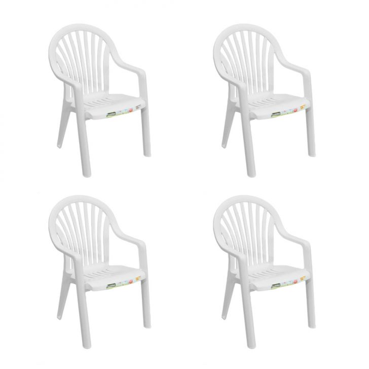 Conjunto com 4 Cadeiras de Jardim Pacific Branco