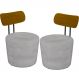 Kit 02 Poltronas Para Sala De Estar Decorativa Base Fixa Luara M03 Veludo Cinza - Lyam Decor