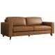 Sofá 3 Lugares Sala de Estar Recepção 220cm Presley Couro Caramelo G52 - Gran Belo