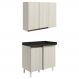 Armario E Balcao Canto Reto 89cm MDF Kali Bianco Toq Bianco Toq Nicioli