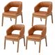 Kit 04 Cadeiras de Jantar e Estar Living Estofada Lince L02 Couríssimo Camel - Lyam Decor
