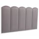 Cabeceira Solteiro Estofada Para Cama Box Kit 5 Placas Adesivas - Modelo Nuvem Suede Cinza