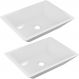 Kit 02 Cubas de Apoio Retangular Para Banheiro Lavabo C01 RT45 Branco - Lyam Decor