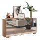 Aparador Buffet com Espelho Multimóveis Vegas com 4 Portas FG3560 Rustic/Natural