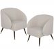 Kit 02 Poltronas Decorativa Fixa Pés Palito Duo New Bronze Agnes D02 Linho Bege B-415 - Lyam Decor