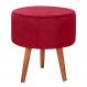 Puff Puf Redondo Pes Palito 44x40cm Suede Vermelho MPassos