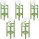 Kit 5 Cadeiras Alta Refeição Infantil Criança Restaurante Lanchonete MDF Verde/Branco L12