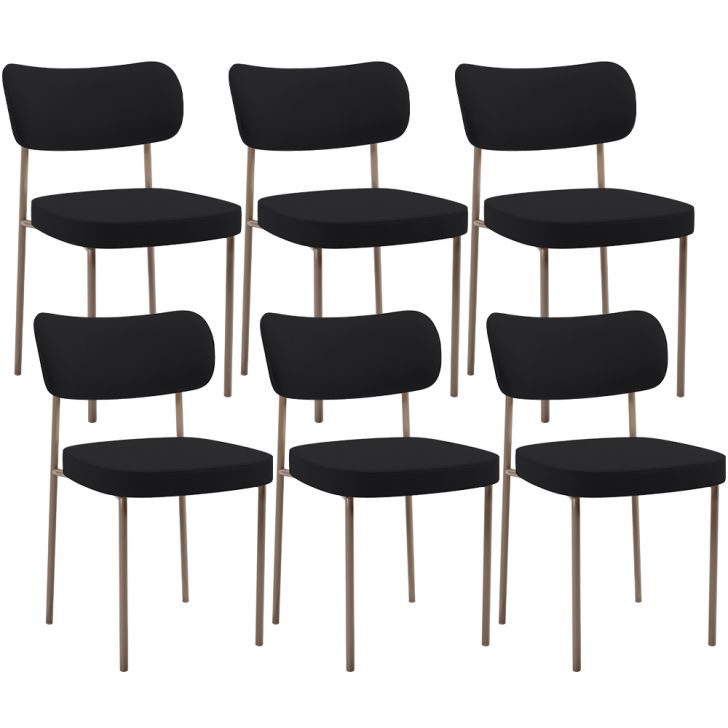 Kit 06 Cadeiras Estofadas Para Sala De Jantar Melina Base Arena L02 Suede Preto - Lyam Decor