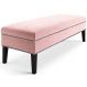 Banco | Banqueta Sofia 1,40m com Tachas Suede Rosa Bebe - Inova Decor