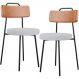 Kit 02 Cadeiras Decorativas Estofada Sala Jantar Barcelona L02 Couríssimo Camel Linho Cinza - Lyam