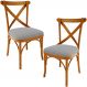 Kit 02 Cadeiras Para Sala de Jantar e Estar Living Estofada Ávila L02 Suede Cinza - Lyam