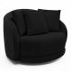 Poltrona Decorativa Para Sala de Estar Base Giratória Witta M03 Bouclê Preto - Lyam Decor
