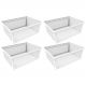 4 Cestos Organizadores G Crippa Grande Branco Retangular Escritório Closet Banheiro Lavanderia