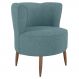 Poltrona Decorativa Pes Palito Savana Boucle Azul Milani Store