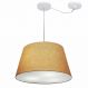 Pendente Cone Com Desvio Md-4279 Cúpula Tecido 21/30x40cm Palha - Bivolt