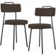 Kit 02 Cadeiras Decorativas Estofada Para Sala De Jantar Barcelona L02 Suede Marrom - Lyam Decor