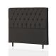 Cabeceira Solteiro Alice 90 CM Suede Preto - D A Decor