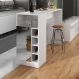 Bancada Balcão/Mesa de Cozinha com Adega 1 Porta e Espelho Multimóveis MP2248 Branco